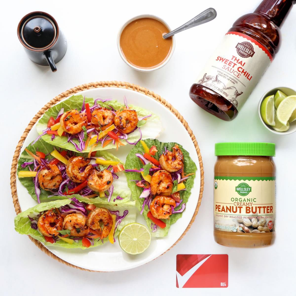 Spicy Thai Chili Shrimp Lettuce Wraps